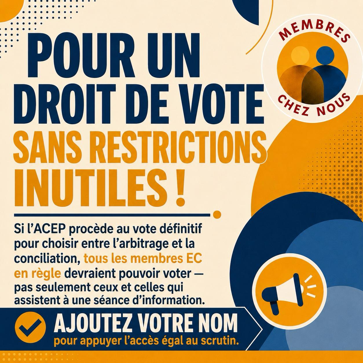 Pour un droit de vote sans restrictions inutiles — ajoutez votre nom à forms.gle/9mMTmLCBjQzSQwy36